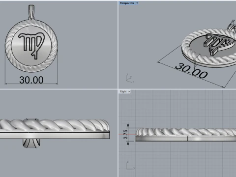 Segno zodiacale vergine modello 855 Modello di stampa 3D