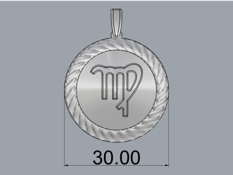 Segno zodiacale vergine modello 855 Modello di stampa 3D