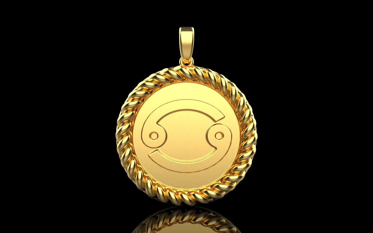 Zodiac sign Cancer pendant model 853 3D Print Model .c4d .max .obj .3ds .fbx .stl .blend