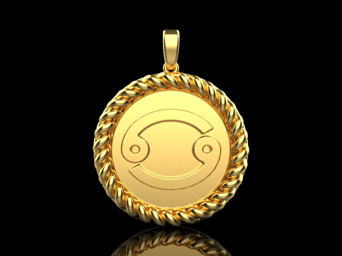 Zodiac sign Cancer pendant model 853 Model Cetak 3D