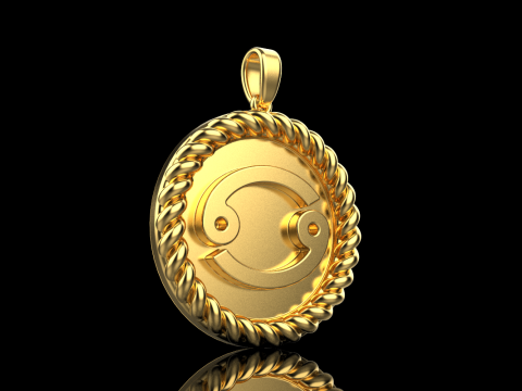 Zodiac sign Cancer pendant model 853 3D 打印模型