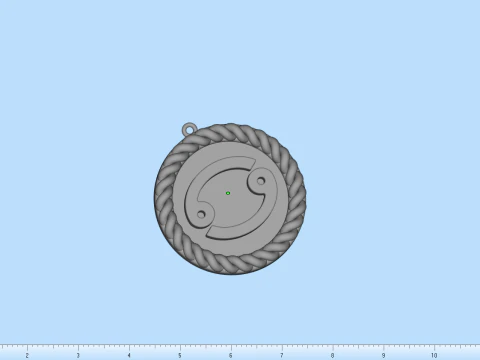 Zodiac sign Cancer pendant model 853 3D Print Model