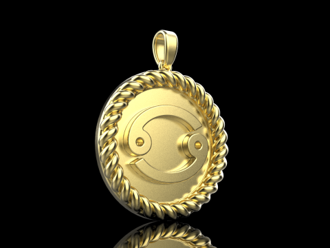 Zodiac sign Cancer pendant model 853 3D 打印模型