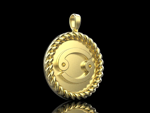 Zodiac sign Cancer pendant model 853 3D Print Model