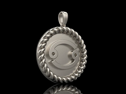 Zodiac sign Cancer pendant model 853 3D Print Model