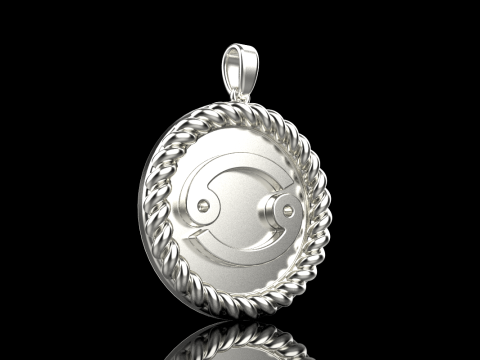 Zodiac sign Cancer pendant model 853 3D 打印模型