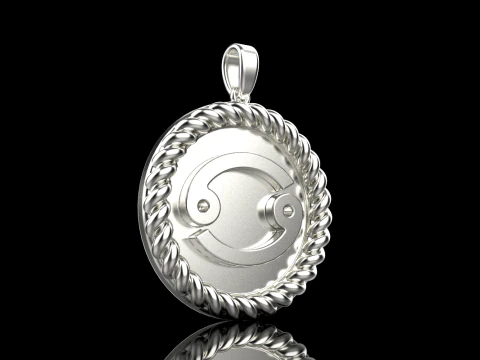 Zodiac sign Cancer pendant model 853 3D Print Model