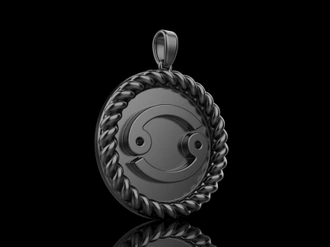 Zodiac sign Cancer pendant model 853 3D Print Model