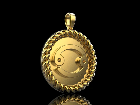 Zodiac sign Cancer pendant model 853 3D Print Model
