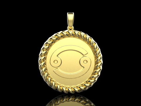 Zodiac sign Cancer pendant model 853 3D 打印模型
