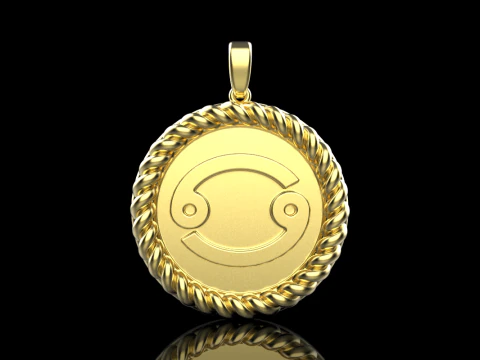 Zodiac sign Cancer pendant model 853 3D Print Model