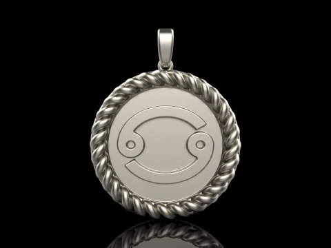 Zodiac sign Cancer pendant model 853 3D Print Model