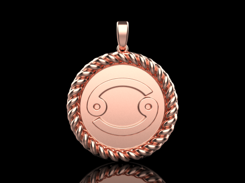 Zodiac sign Cancer pendant model 853 3D 打印模型