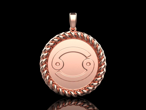 Zodiac sign Cancer pendant model 853 3D Print Model