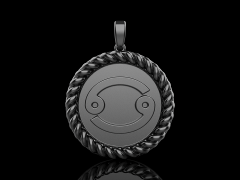 Zodiac sign Cancer pendant model 853 3D 打印模型