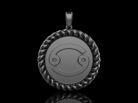 Zodiac sign Cancer pendant model 853 3D Print Model