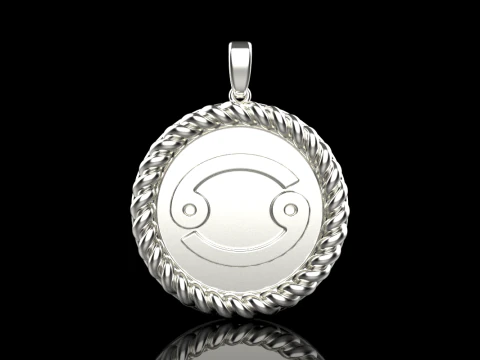 Zodiac sign Cancer pendant model 853 3D Print Model
