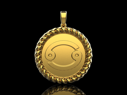 Zodiac sign Cancer pendant model 853 3D 打印模型