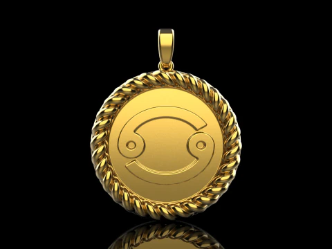 Zodiac sign Cancer pendant model 853 3D Print Model