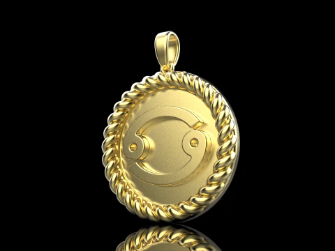 Zodiac sign Cancer pendant model 853 3D Print Model