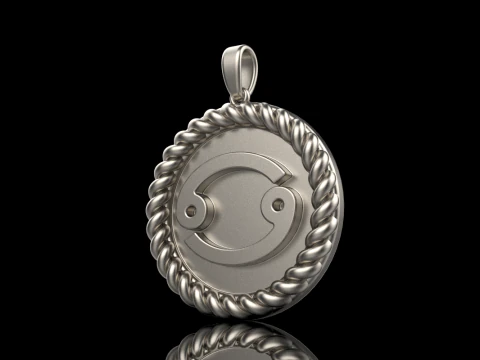 Zodiac sign Cancer pendant model 853 3D Print Model