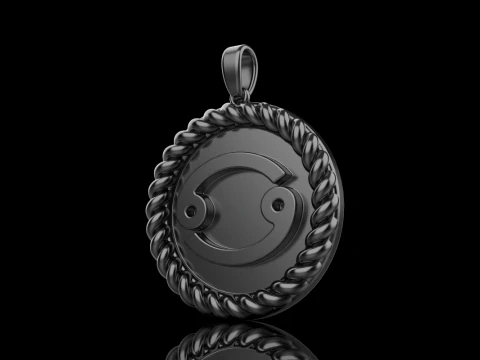 Zodiac sign Cancer pendant model 853 3D Print Model