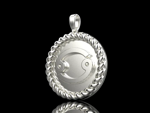 Zodiac sign Cancer pendant model 853 3D Print Model