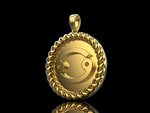 Zodiac sign Cancer pendant model 853 3D Print Model