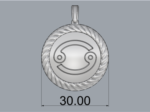 Zodiac sign Cancer pendant model 853 3D 打印模型