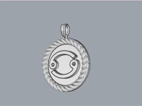 Zodiac sign Cancer pendant model 853 3D Print Model