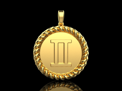 Zodiac sign Gemini pendant model 852 Model Cetak 3D
