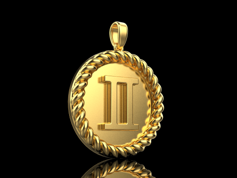 Кулон знак Зодіаку Близнюки модель 852 3D Принт Модель