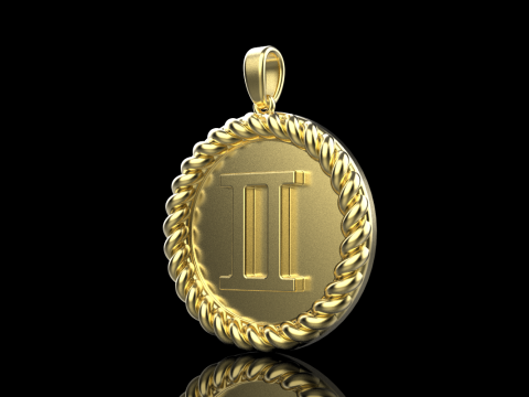 Кулон знак Зодіаку Близнюки модель 852 3D Принт Модель