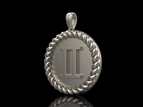 Кулон знак Зодіаку Близнюки модель 852 3D Принт Модель