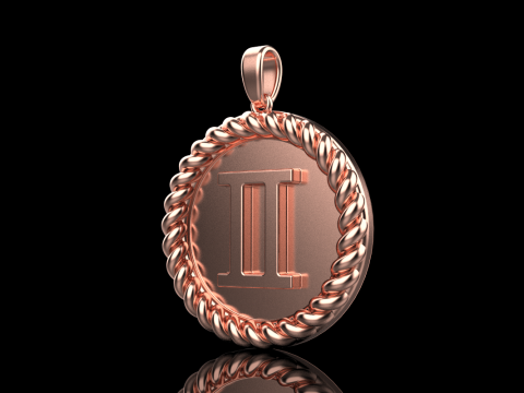 Кулон знак Зодіаку Близнюки модель 852 3D Принт Модель