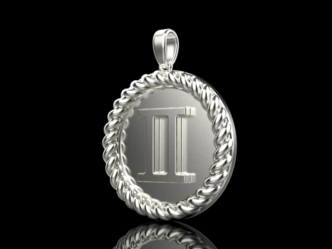 Кулон знак Зодіаку Близнюки модель 852 3D Принт Модель