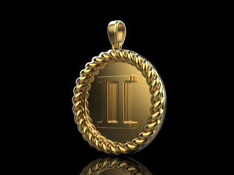 Кулон знак Зодіаку Близнюки модель 852 3D Принт Модель