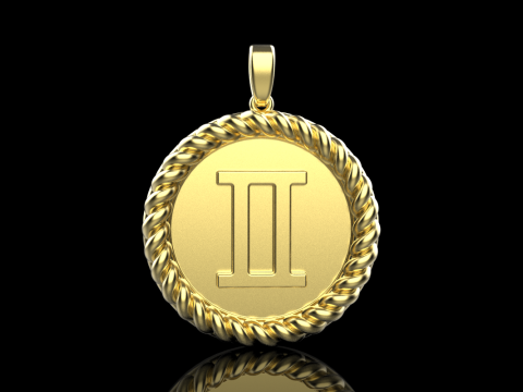 Кулон знак Зодіаку Близнюки модель 852 3D Принт Модель