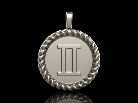 Кулон знак Зодіаку Близнюки модель 852 3D Принт Модель