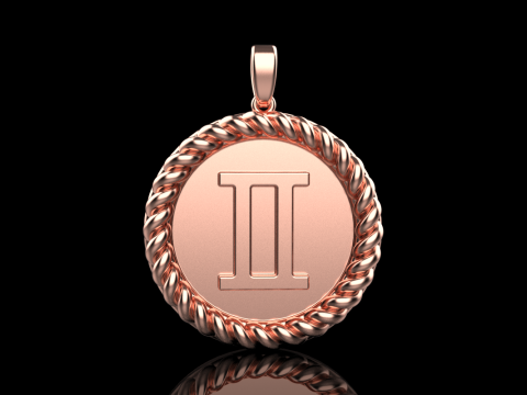 Кулон знак Зодіаку Близнюки модель 852 3D Принт Модель