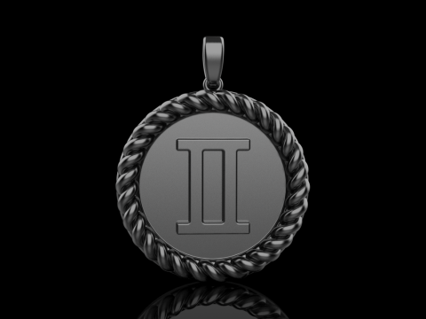 Кулон знак Зодіаку Близнюки модель 852 3D Принт Модель