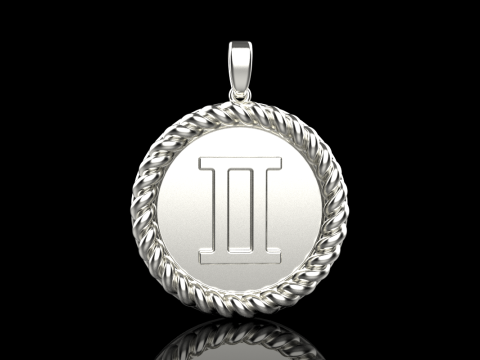 Кулон знак Зодіаку Близнюки модель 852 3D Принт Модель