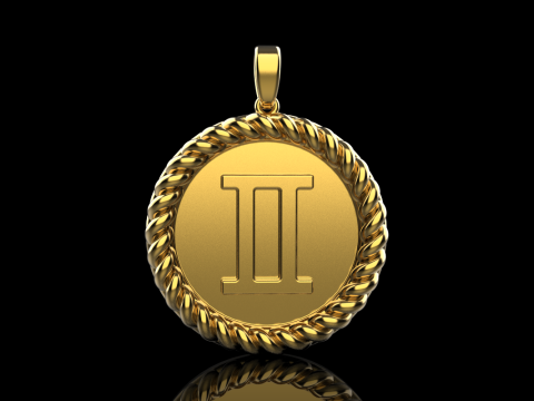 Кулон знак Зодіаку Близнюки модель 852 3D Принт Модель