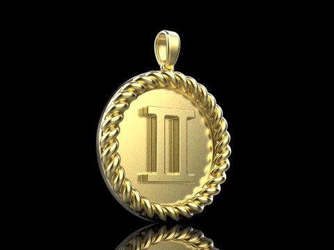 Кулон знак Зодіаку Близнюки модель 852 3D Принт Модель