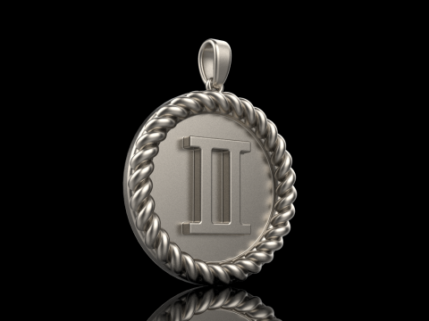 Кулон знак Зодіаку Близнюки модель 852 3D Принт Модель