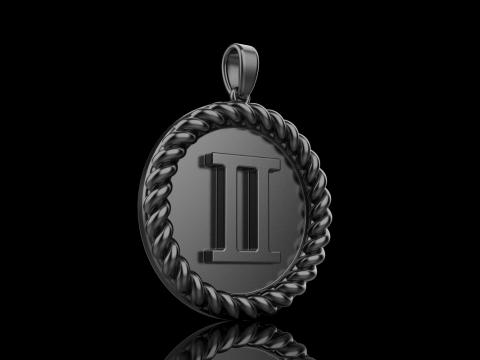 Кулон знак Зодіаку Близнюки модель 852 3D Принт Модель