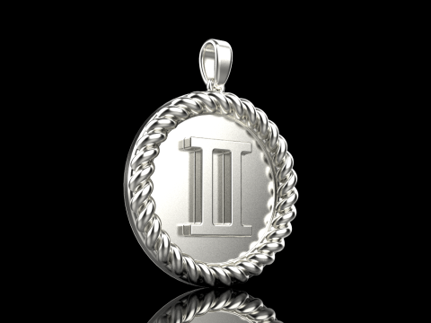 Кулон знак Зодіаку Близнюки модель 852 3D Принт Модель