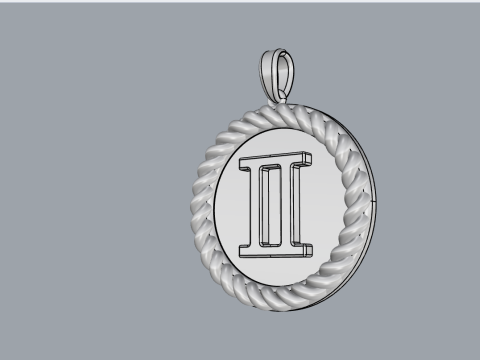 Кулон знак Зодіаку Близнюки модель 852 3D Принт Модель