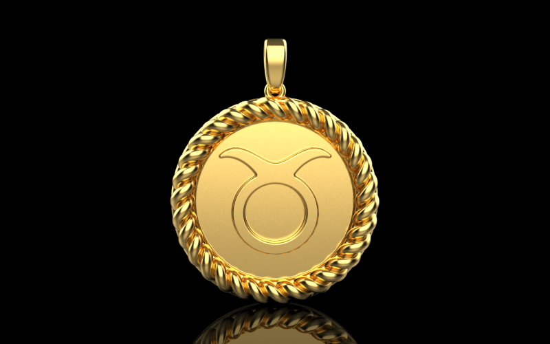 Zodiac sign taurus pendant model 851 3D 打印模型 .c4d .max .obj .3ds .fbx .stl .blend 