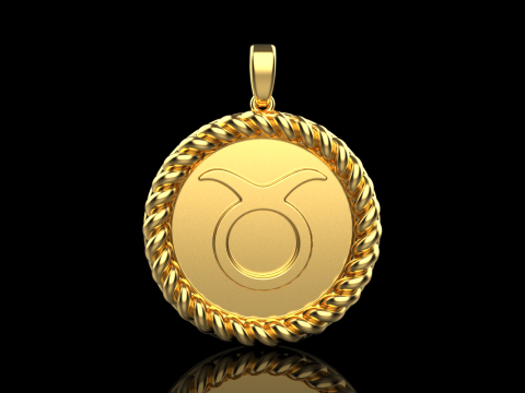 Zodiac sign taurus pendant model 851 Model Cetak 3D